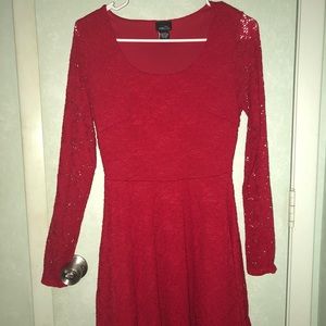 Red lace dress